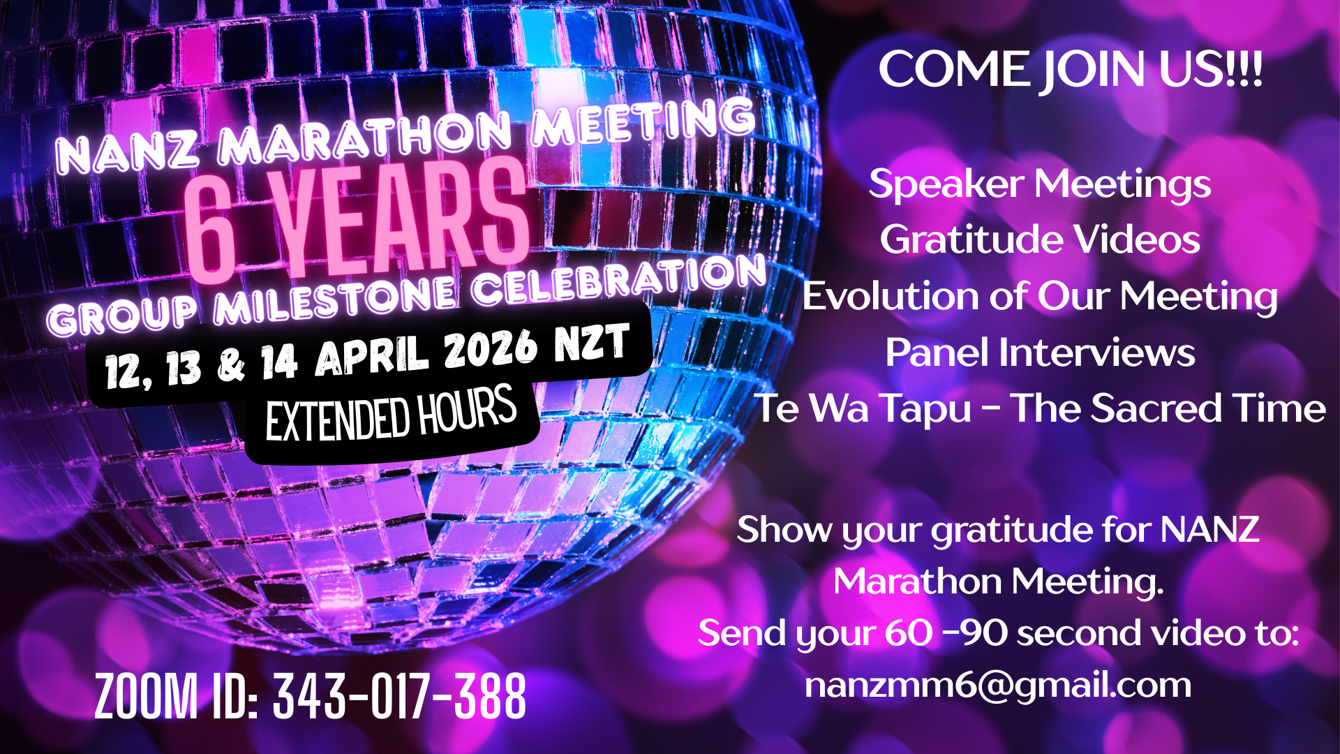 NA NZ Marathon 6 Year Group Milestone Extended Hours